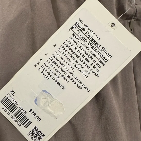 NWT LULULEMON - Swift Relaxed Short 9" Logo Waist - $78 - XL - Picture 10 of 11